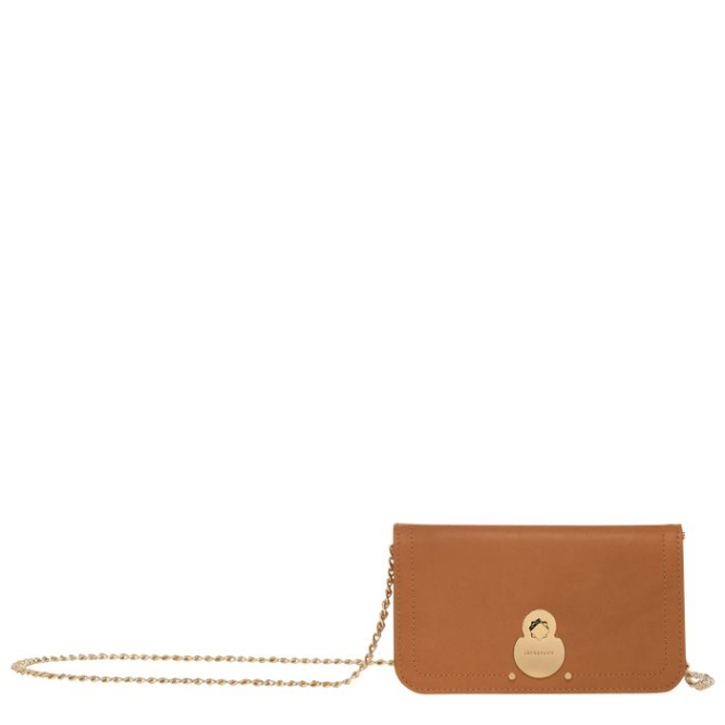 Beige Longchamp Cavalcade Women\'s Wallets On Chain | US-1043ZHW