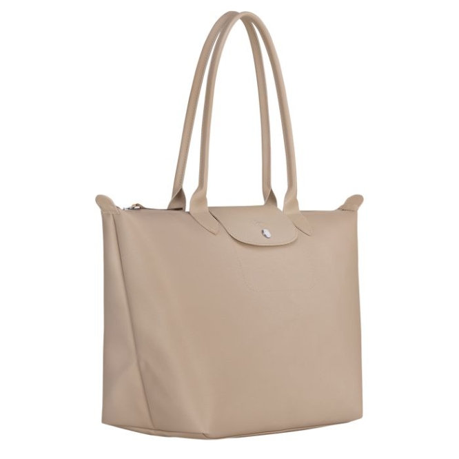 Beige Longchamp Le Pliage City L Women's Shoulder Bags | US-5193YZL