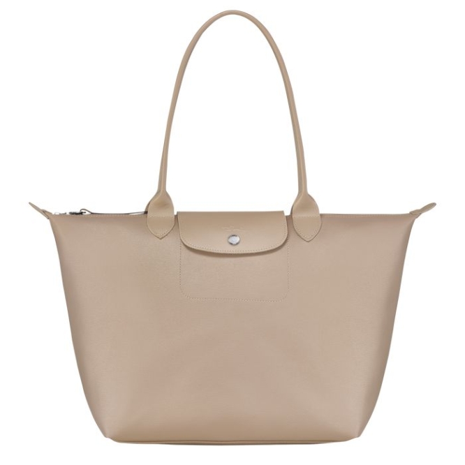 Beige Longchamp Le Pliage City L Women\'s Shoulder Bags | US-5193YZL