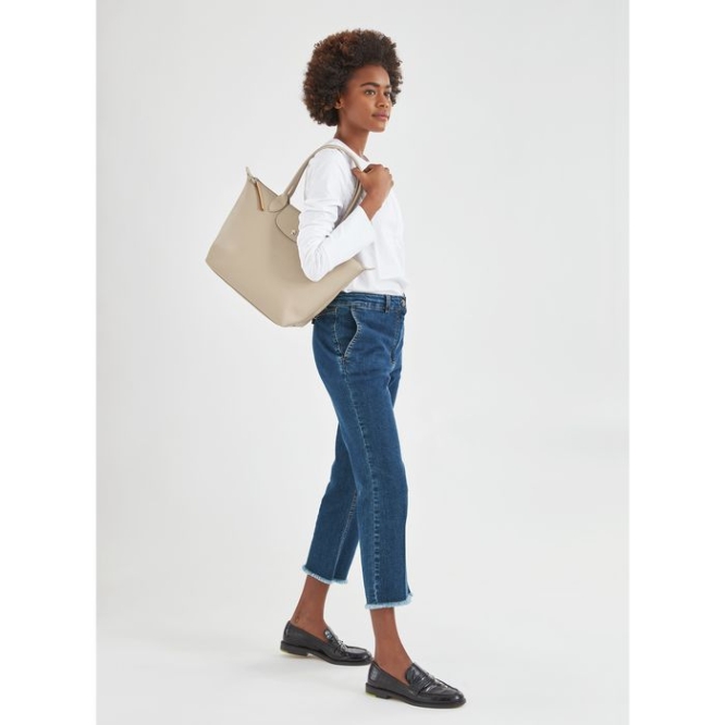 Beige Longchamp Le Pliage City S Women's Shoulder Bags | US-8791GZK