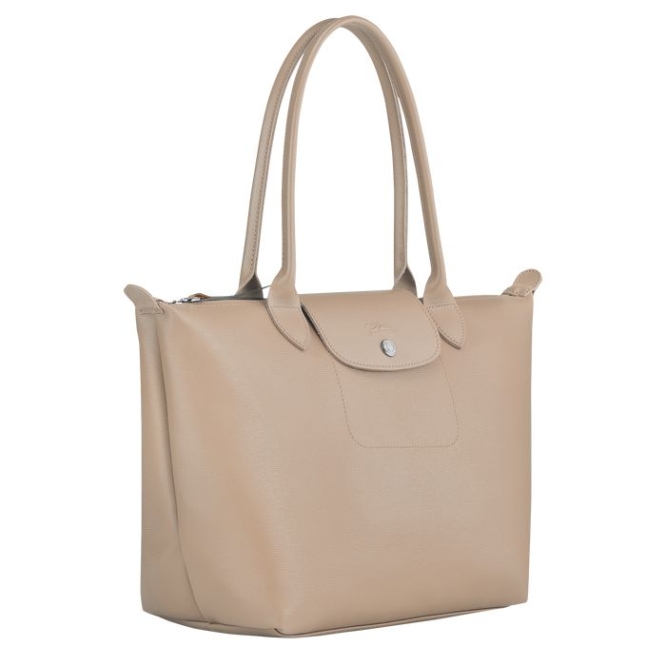 Beige Longchamp Le Pliage City S Women's Shoulder Bags | US-8791GZK