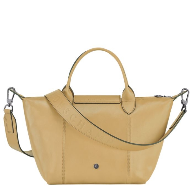 Beige Longchamp Le Pliage Cuir S Women's Top-handle Bags | US-4310NYX