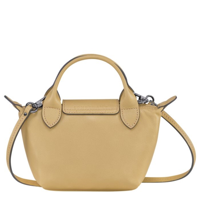 Beige Longchamp Le Pliage Cuir Women's Crossbody Bags | US-3095NRC