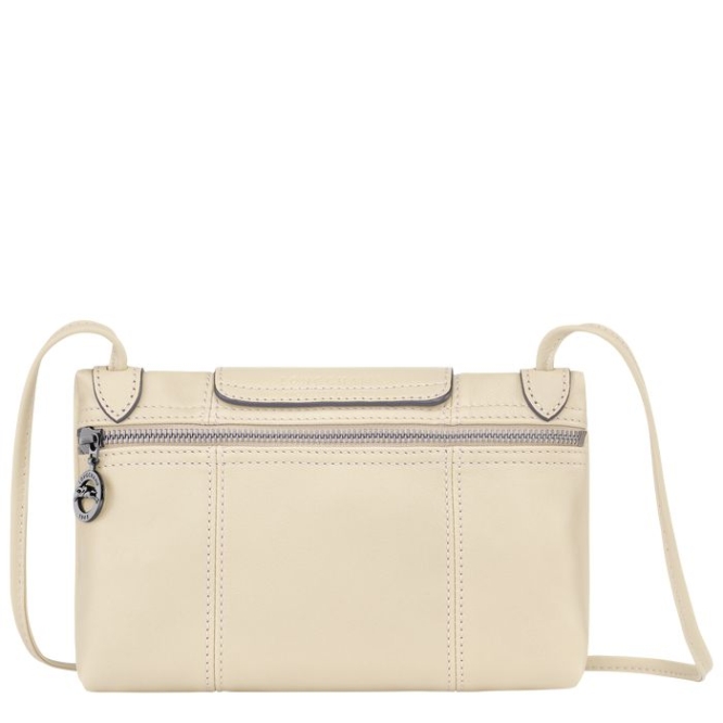 Beige Longchamp Le Pliage Cuir Women's Crossbody Bags | US-6041AOT