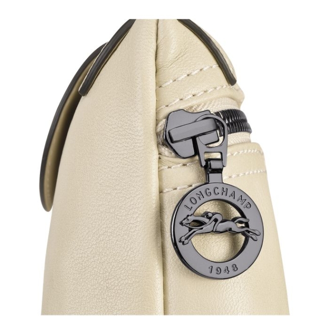 Beige Longchamp Le Pliage Cuir Women's Crossbody Bags | US-6041AOT