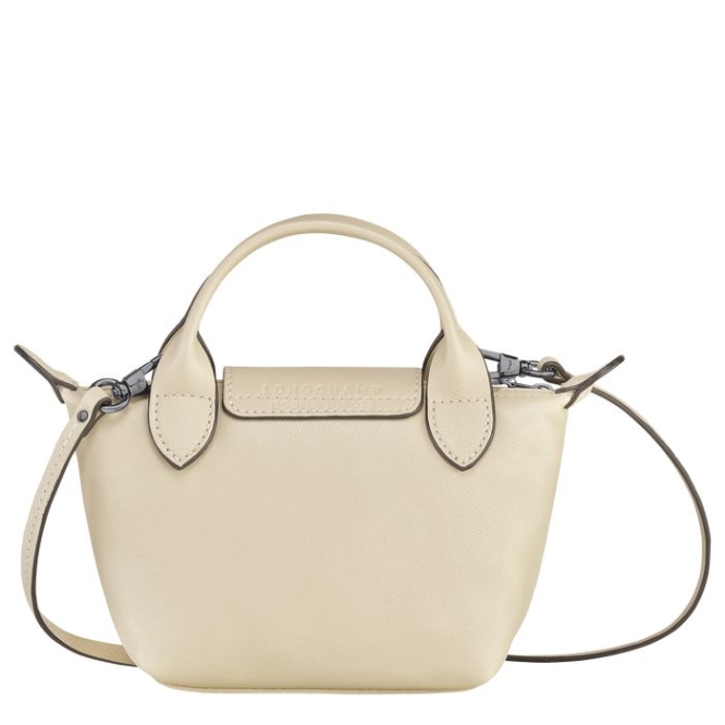 Beige Longchamp Le Pliage Cuir Women's Crossbody Bags | US-6912UHN