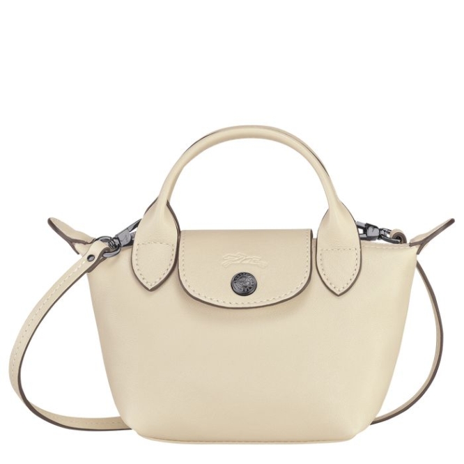 Beige Longchamp Le Pliage Cuir Women\'s Crossbody Bags | US-6912UHN