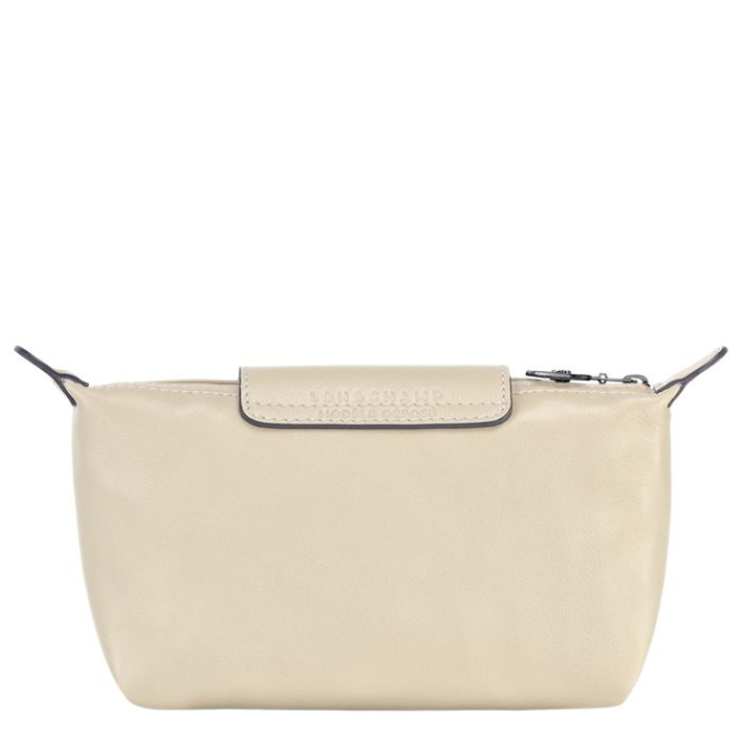 Beige Longchamp Le Pliage Cuir Women's Pouches & Cases | US-1923KXC