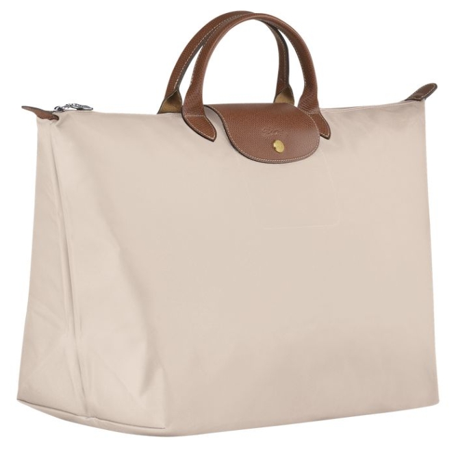 Beige Longchamp Le Pliage L Men's Travel Bags | US-2841QPL