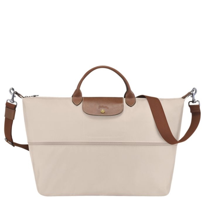 Beige Longchamp Le Pliage Men's Travel Bags | US-6197UCM