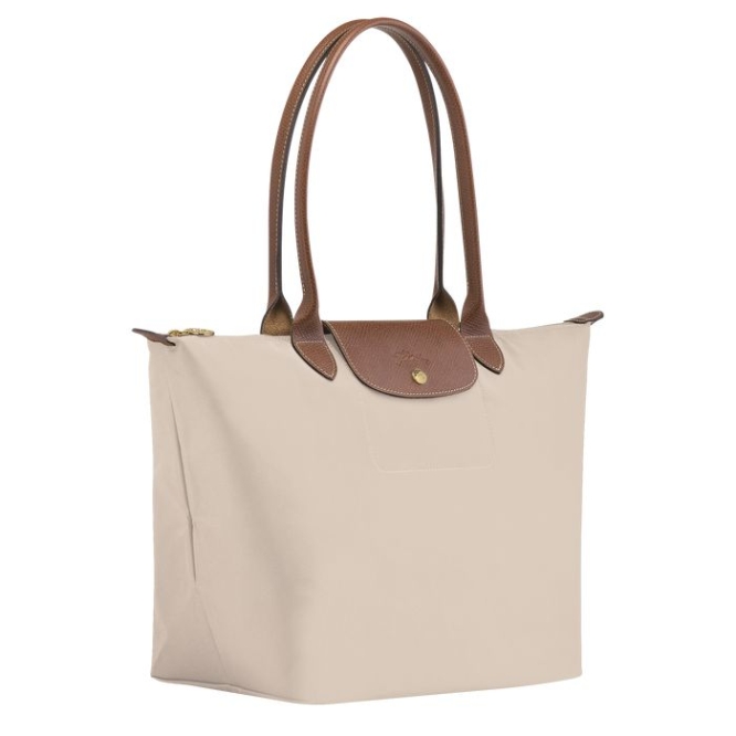 Beige Longchamp Le Pliage Original L Women's Shoulder Bags | US-0137XTS