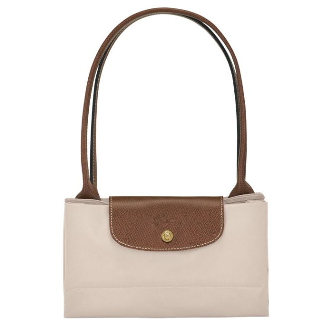 Beige Longchamp Le Pliage Original L Women's Shoulder Bags | US-0137XTS