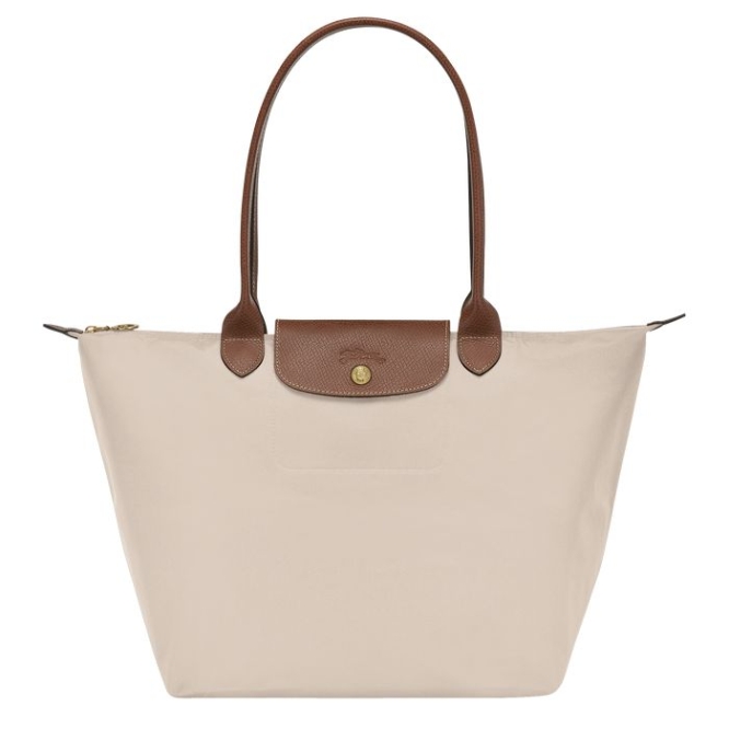 Beige Longchamp Le Pliage Original L Women\'s Shoulder Bags | US-0137XTS