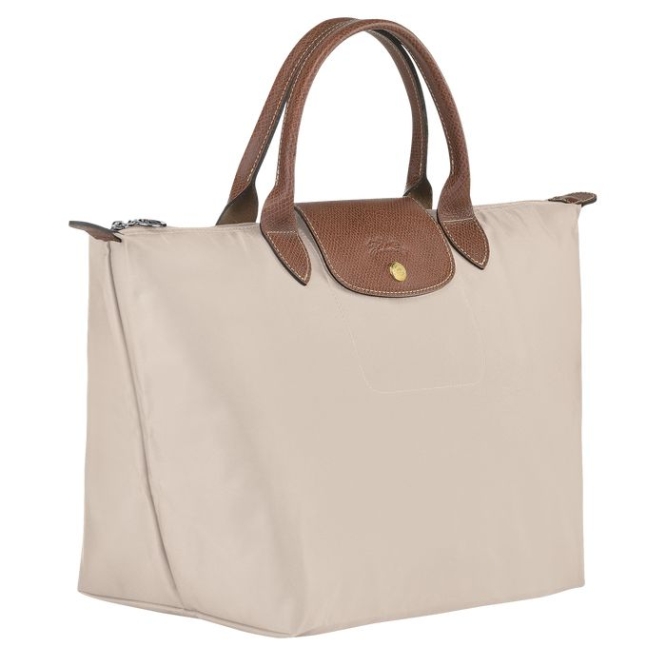 Beige Longchamp Le Pliage Original M Women's Top-handle Bags | US-7842BSI