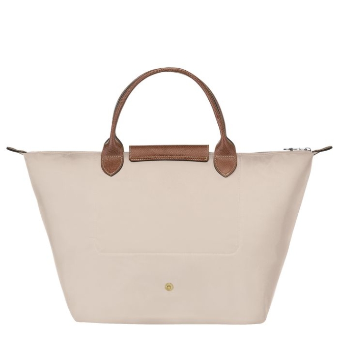 Beige Longchamp Le Pliage Original M Women's Top-handle Bags | US-7842BSI