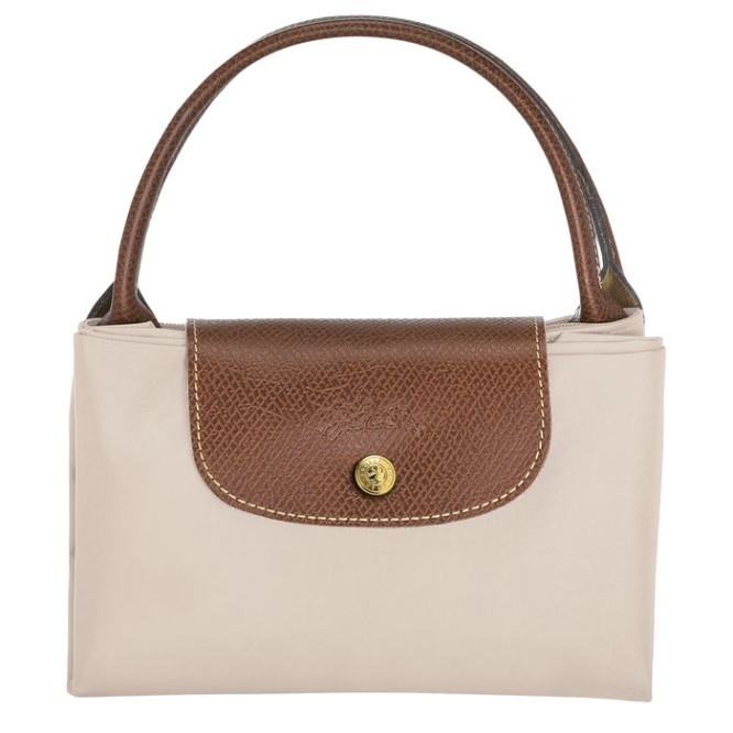 Beige Longchamp Le Pliage Original M Women's Top-handle Bags | US-7842BSI