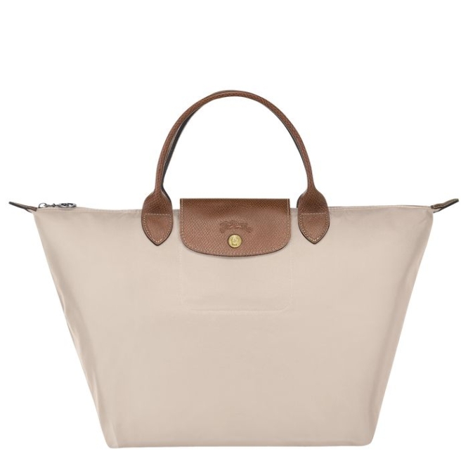 Beige Longchamp Le Pliage Original M Women\'s Top-handle Bags | US-7842BSI