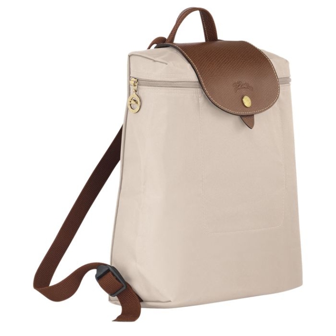 Beige Longchamp Le Pliage Original Women's Backpacks | US-1628DPC