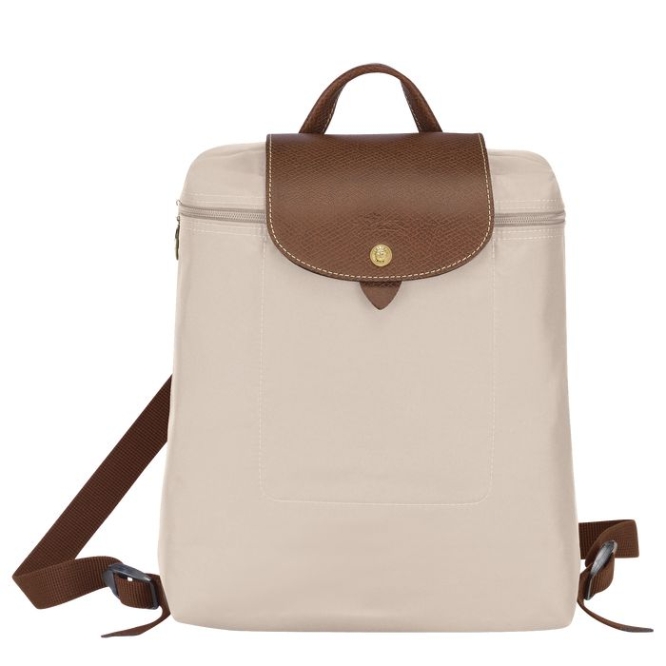 Beige Longchamp Le Pliage Original Women\'s Backpacks | US-1628DPC