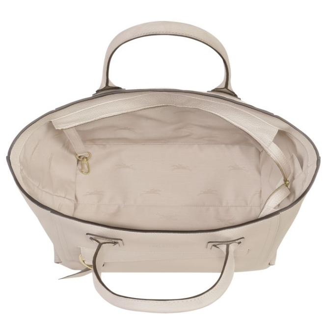 Beige Longchamp Mailbox L Women's Top-handle Bags | US-9416ZEH