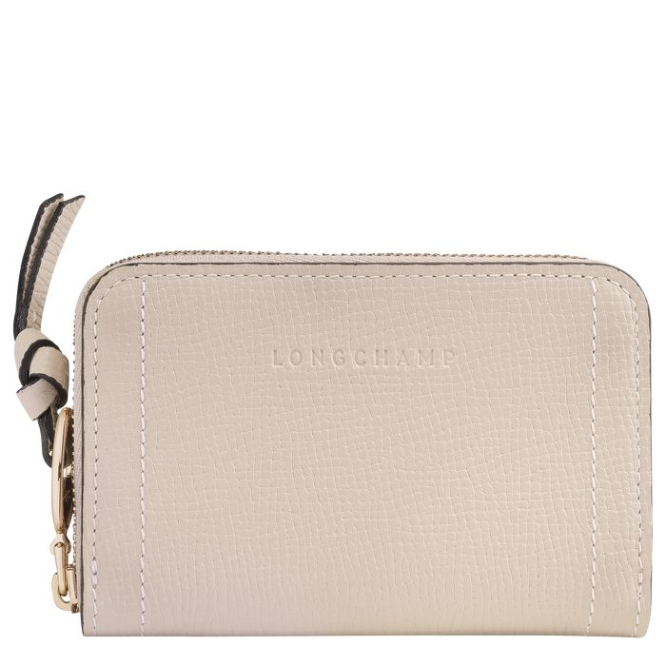 Beige Longchamp Mailbox Women\'s Cardholders & Coin Purses | US-9725GHT