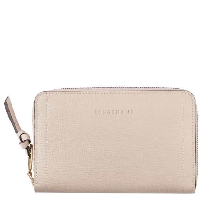 Beige Longchamp Mailbox Women\'s Wallets | US-6209FTU