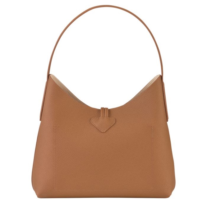 Beige Longchamp Roseau M Women's Shoulder Bags | US-4716KWX