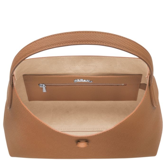 Beige Longchamp Roseau M Women's Shoulder Bags | US-4716KWX