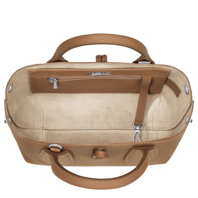 Beige Longchamp Roseau S Women's Top-handle Bags | US-1576DFM