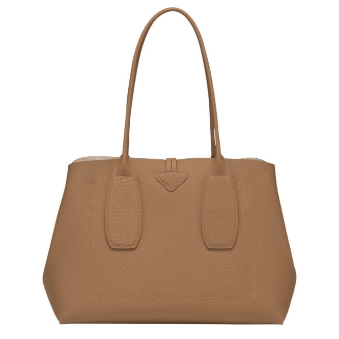 Beige Longchamp Roseau Women's Shoulder Bags | US-1036XSB