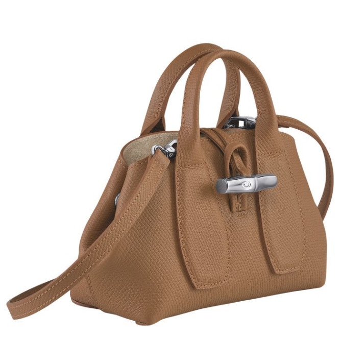 Beige Longchamp Roseau XS Women's Top-handle Bags | US-6307DBE