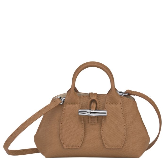 Beige Longchamp Roseau XS Women\'s Top-handle Bags | US-6307DBE