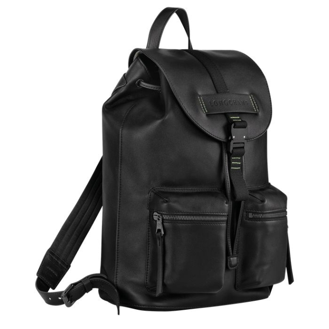 Black Longchamp 3D Ultra Black M Men's Backpacks | US-2384XIP