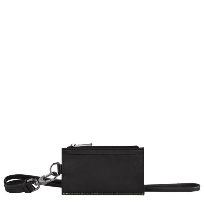 Black Longchamp 3D Ultra Black Men's Cardholders & Coin Purses | US-8395WXE