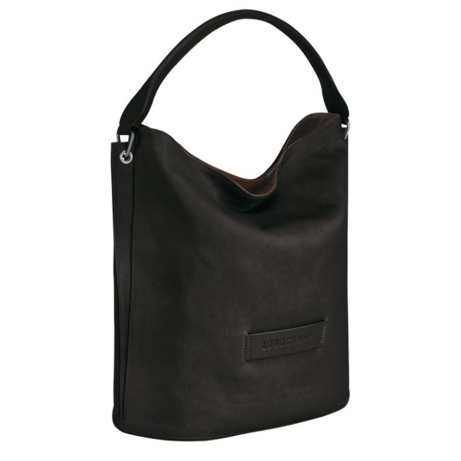 Black Longchamp 3D Women's Shoulder Bags | US-3648MCG