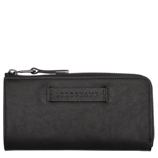 Black Longchamp 3D Women\'s Wallets | US-6703RHB