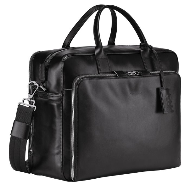 Black Longchamp Baxi L Men's Document Holders | US-5839EIT