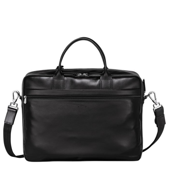 Black Longchamp Baxi L Men's Document Holders | US-5839EIT