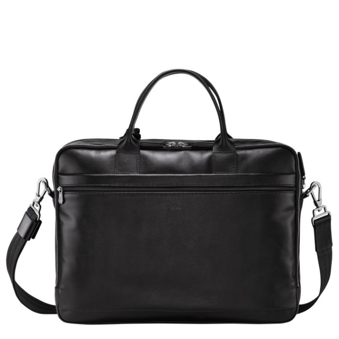 Black Longchamp Baxi M Men's Document Holders | US-0263BAC