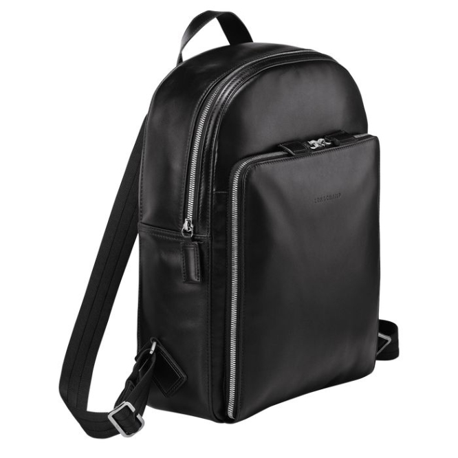 Black Longchamp Baxi Men's Backpacks | US-9721NJV