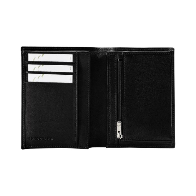 Black Longchamp Baxi Men's Wallets | US-7580GCN