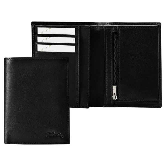 Black Longchamp Baxi Men\'s Wallets | US-7580GCN