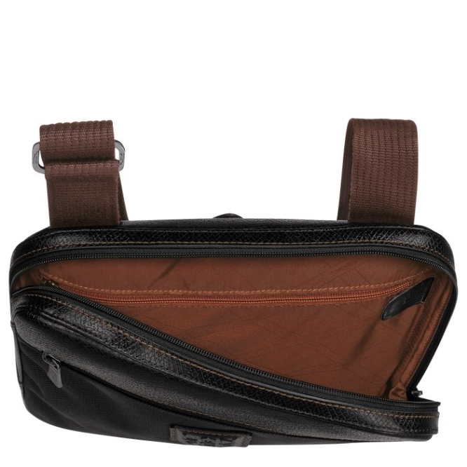 Black Longchamp Boxford L Men's Crossbody Bags | US-2175EZP