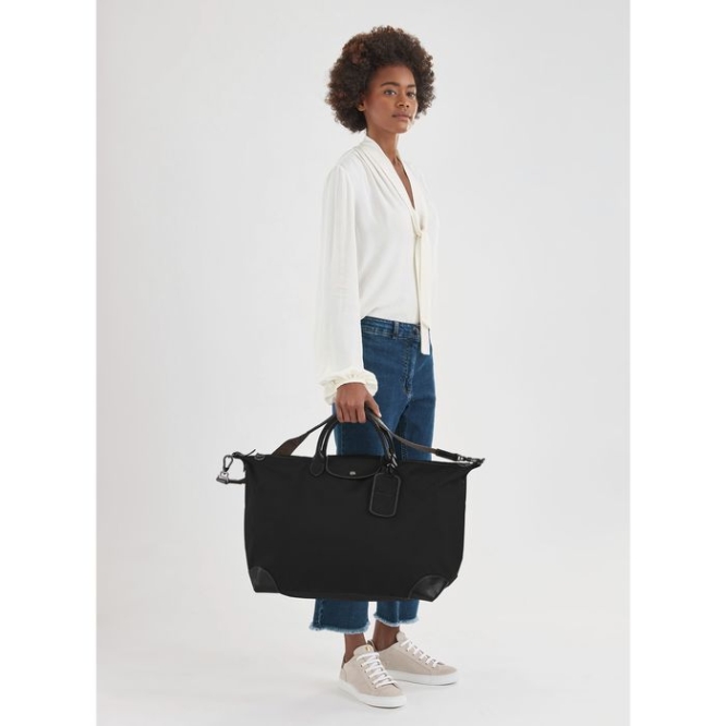 Black Longchamp Boxford L Women's Travel Bags | US-7983PUY