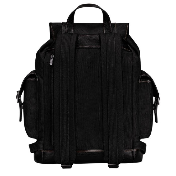 Black Longchamp Boxford Men's Backpacks | US-6941IBO