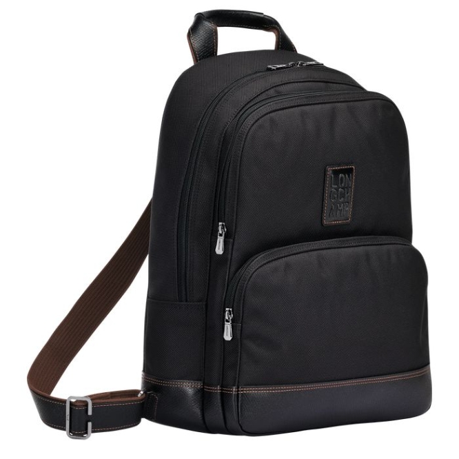 Black Longchamp Boxford Men's Backpacks | US-7981ZKR