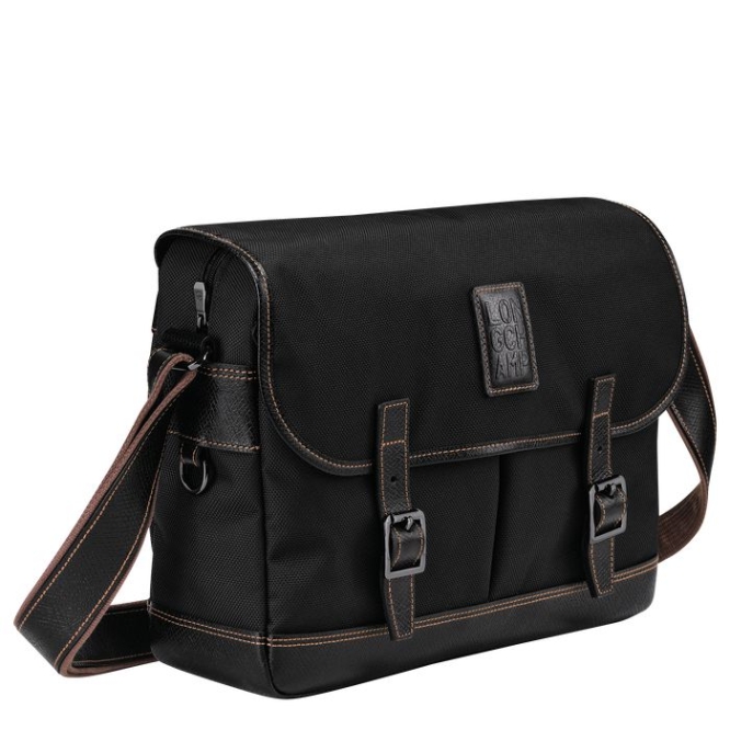 Black Longchamp Boxford Men's Crossbody Bags | US-1297EOR