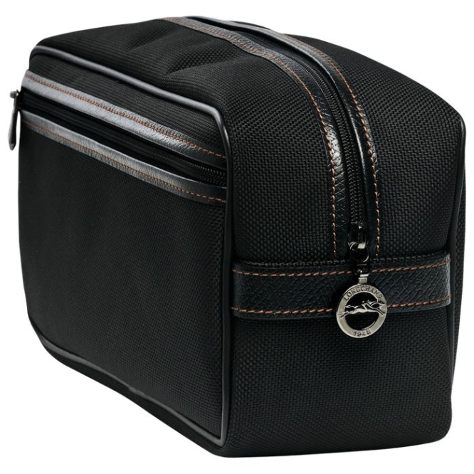 Black Longchamp Boxford Men's Toiletry Bags | US-4189NLA