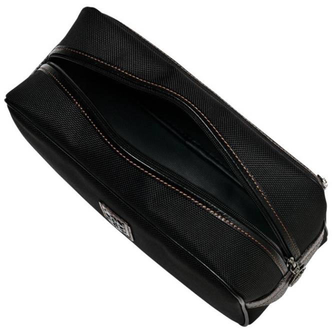 Black Longchamp Boxford Men's Toiletry Bags | US-4189NLA