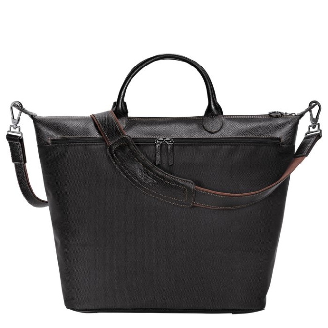 Black Longchamp Boxford Men's Travel Bags | US-1578AEQ